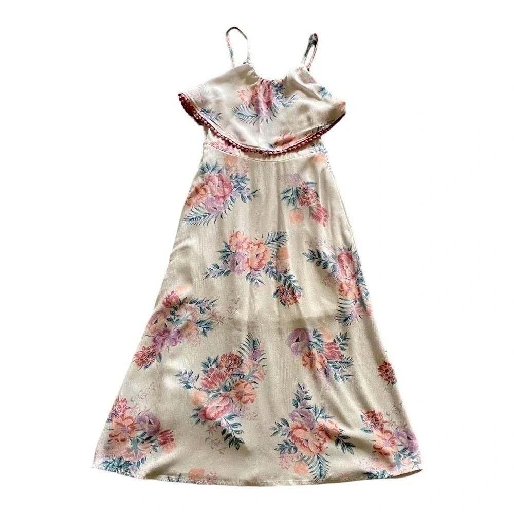 ART CLASS-GIRLS FLORAL MAXI DRESS-SIZE XS 4/5